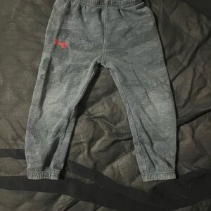 Under Armour Kids Heather Gray Jogger Pants with Red Logo
